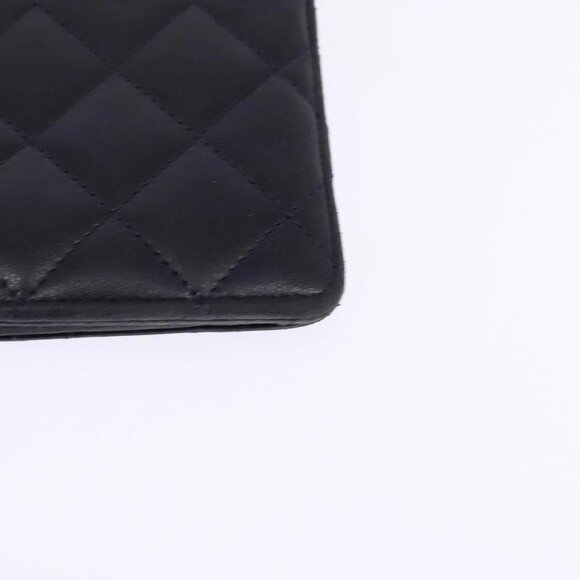CHANEL Matelasse COCO Mark Long Wallet Leather Black CC Auth 144624 - Picture 5 of 16